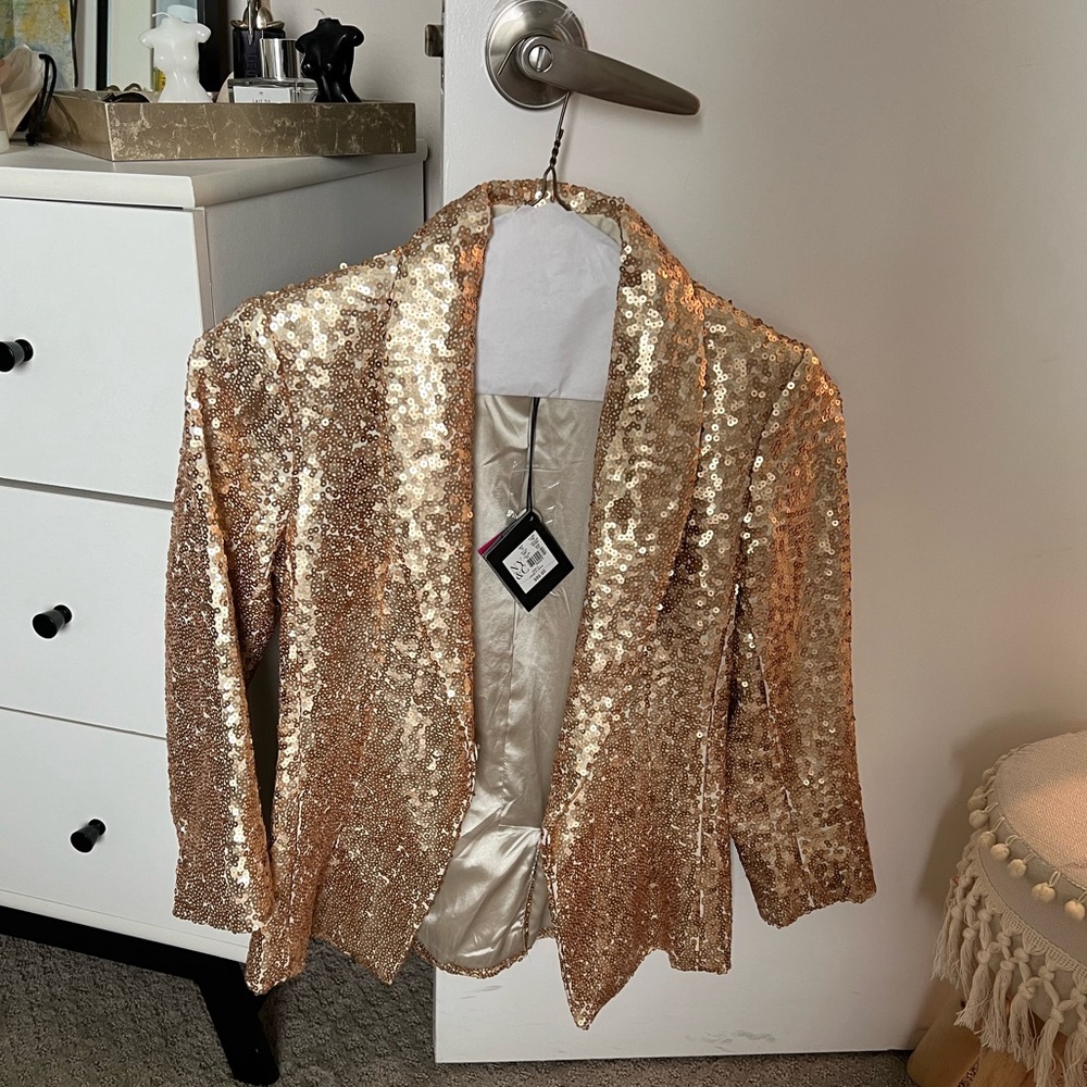 Gold Sequin Blazer Brand New with Tags